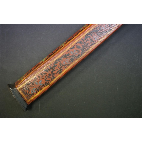 368 - A Mid 19th Century Indian Matchlock Toreador Musket Rifle, Decoratively Hand Painted Stock With Heav... 