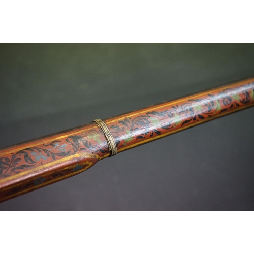 368 - A Mid 19th Century Indian Matchlock Toreador Musket Rifle, Decoratively Hand Painted Stock With Heav... 