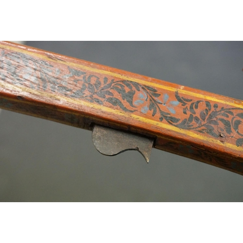 368 - A Mid 19th Century Indian Matchlock Toreador Musket Rifle, Decoratively Hand Painted Stock With Heav... 