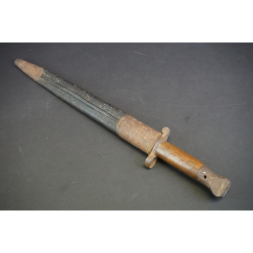 376 - A British Military Issued Pre World War One 1903 Pattern Bayonet, Blade Marked E.R. Together With Th... 