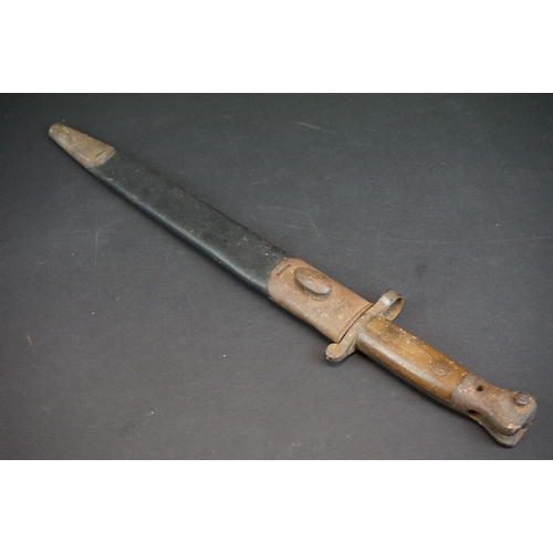 376 - A British Military Issued Pre World War One 1903 Pattern Bayonet, Blade Marked E.R. Together With Th... 