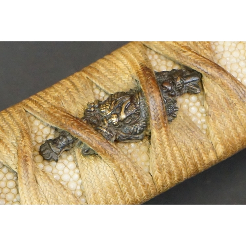 378 - A Japanese Tanto Sword Signed Bizen Yokohama Ju Kunisada Saku c.1600, Catscratched Habaki, Opened Wo... 