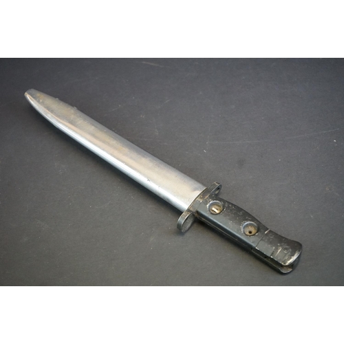 381 - A British Military L1A3 SLR Rifle Bayonet Complete With Scabbard.