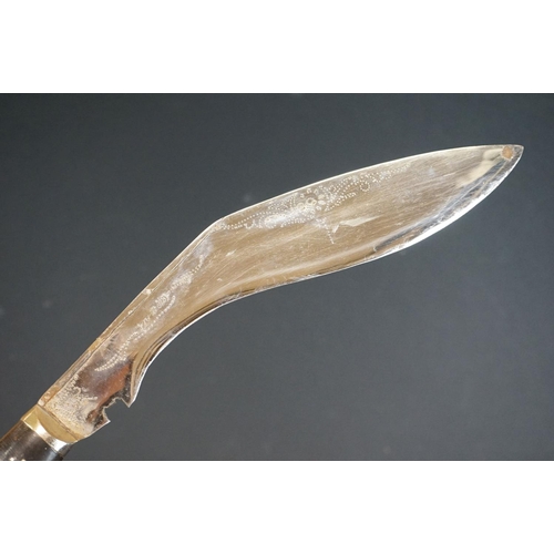 382 - An Indian Kukri Knife With Chrome Plated Blade And Original Scabbard.