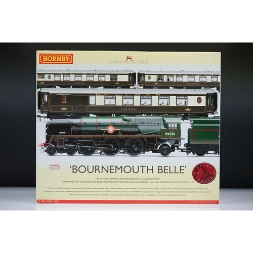 4 - Boxed Hornby OO gauge R2300 Bournemouth Belle Train Pack complete with Merchant Class locomotive, ro... 