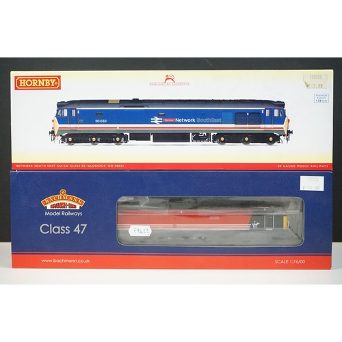 111 - Two boxed OO gauge locomotives to include Bachmann 32-819 Class 47/4 47814 Totnes Castle Virgin DCC2... 