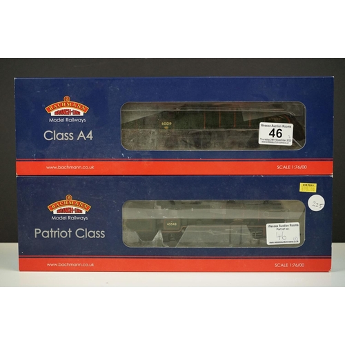 46 - Two boxed Bachmann OO gauge locomotives to include 31211 Patriot 45543 Home Guard BR green late cres... 