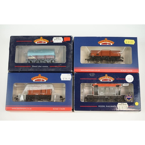 75 - 18 Boxed Bachmann OO gauge items of rolling stock to include 38327 13T High Sided Open Wagon BR Baux... 