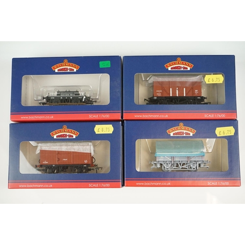 75 - 18 Boxed Bachmann OO gauge items of rolling stock to include 38327 13T High Sided Open Wagon BR Baux... 