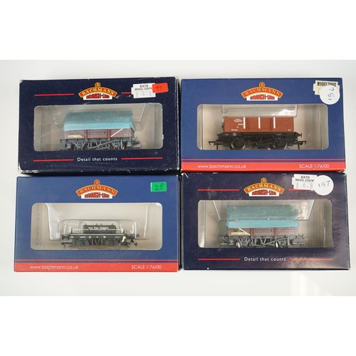 75 - 18 Boxed Bachmann OO gauge items of rolling stock to include 38327 13T High Sided Open Wagon BR Baux... 