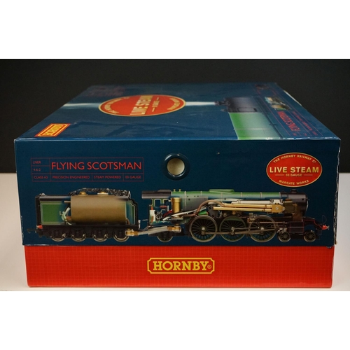 77 - Boxed Hornby OO gauge Live Steam LNER 4-6-2 Class A3 Flying Scotsman steam powered locomotive set, c... 