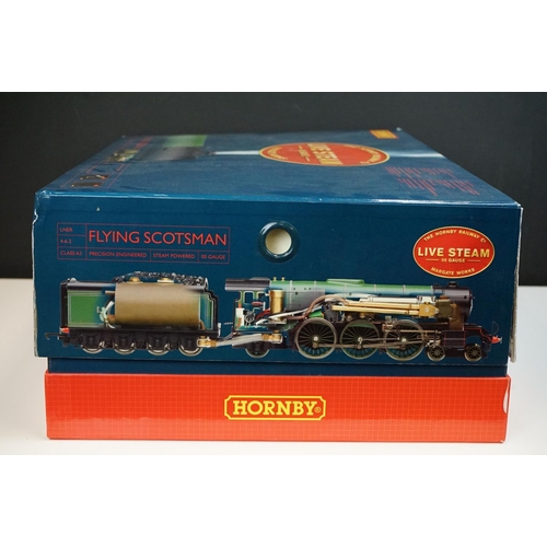 79 - Boxed Hornby OO gauge Live Steam LNER 4-6-2 Class A3 Flying Scotsman steam powered locomotive set, i... 