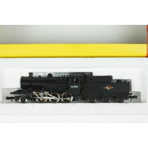 92 - Six boxed / cased N gauge locomotives to include Grafar City of Hereford, Trix 2-6-0 BR in black wit... 