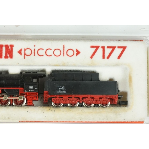 93 - Three cased Fleischmann N gauge locomotives to include 7177, 7232 & 7094