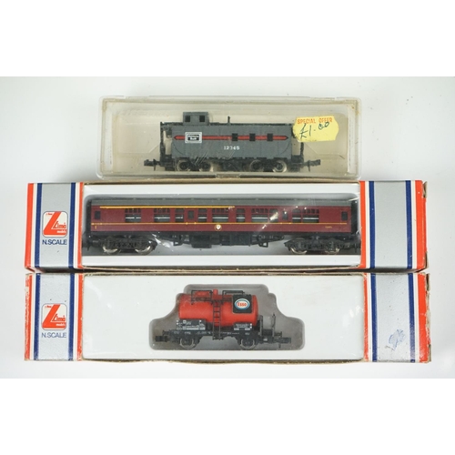 95 - Three N gauge locomotives to include Trix 2-6-2 in BR black plus 15 x boxed/cased items of N gauge r... 