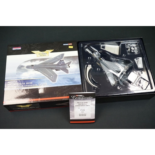 1014 - Four boxed 1/72 Corgi Aviation Archive diecast model planes to include AA38601 BAC TSR-2, XR219 the ... 