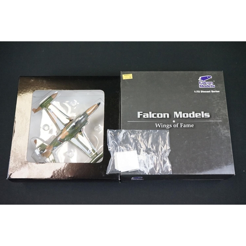 1018 - Eight boxed 1/72 Falcon Models Wings of Fame diecast model planes, all variants, appearing complete