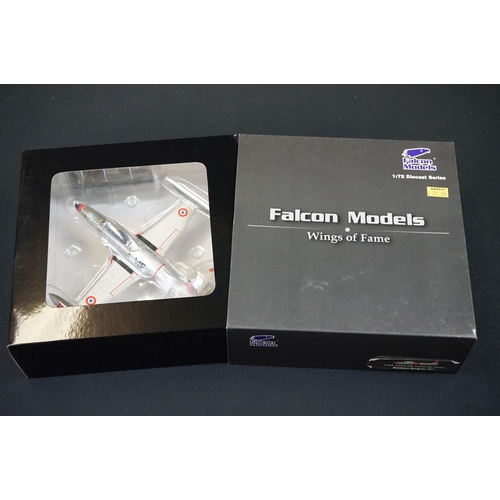 1018 - Eight boxed 1/72 Falcon Models Wings of Fame diecast model planes, all variants, appearing complete