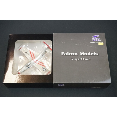 1018 - Eight boxed 1/72 Falcon Models Wings of Fame diecast model planes, all variants, appearing complete