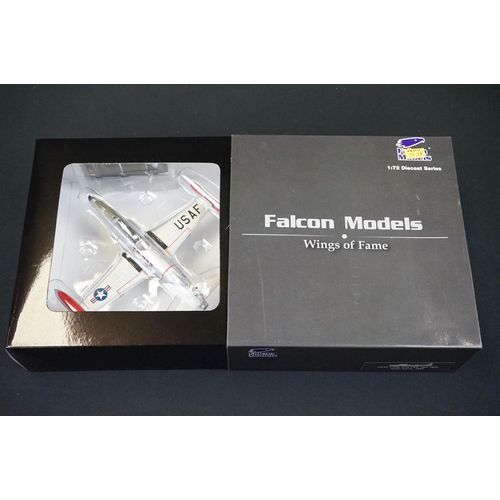 1018 - Eight boxed 1/72 Falcon Models Wings of Fame diecast model planes, all variants, appearing complete