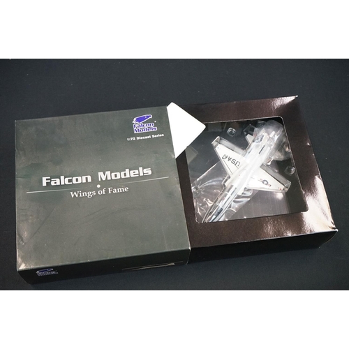 1018 - Eight boxed 1/72 Falcon Models Wings of Fame diecast model planes, all variants, appearing complete