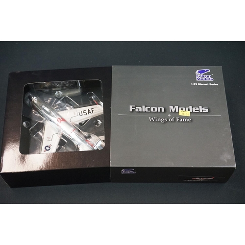 1018 - Eight boxed 1/72 Falcon Models Wings of Fame diecast model planes, all variants, appearing complete