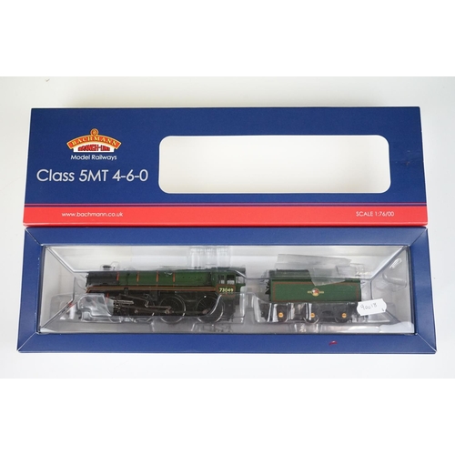 113 - Three boxed Bachmann OO gauge locomotives to include 32508 Standard Class 5MT 73049 BR green late cr... 