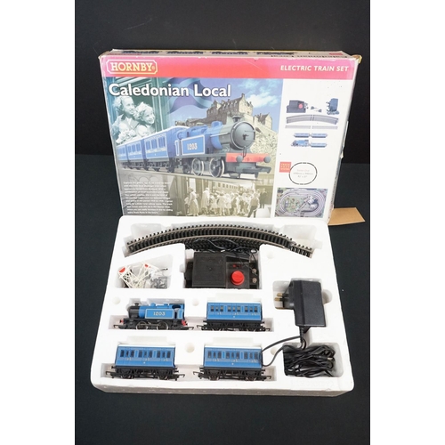 119 - Boxed Hornby OO gauge R1016 Caledonian Local electric train set, complete, plus 2 x boxed Hornby Die... 