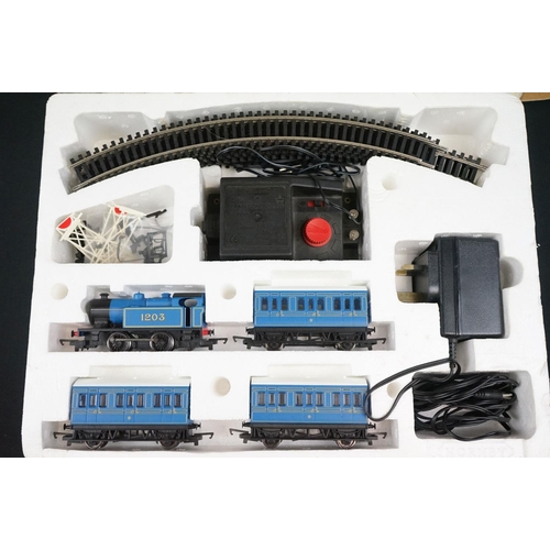 119 - Boxed Hornby OO gauge R1016 Caledonian Local electric train set, complete, plus 2 x boxed Hornby Die... 