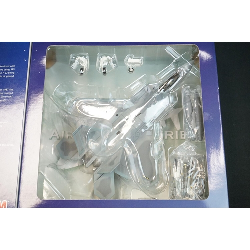 1023 - Four boxed 1/72 HM Hobby Master Air Power Series Lockheed F-22 Raptor diecast model planes to includ... 