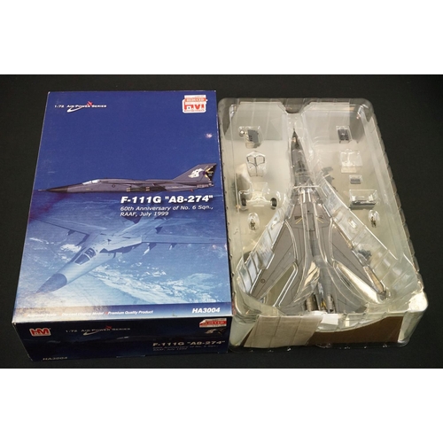 1025 - Six boxed 1/72 HM Hobby Master Air Power Series diecast model planes to include HA5201, HA3004, HA48... 