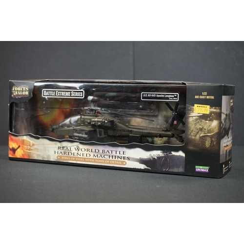 1028 - Six boxed Unimax Forces of Valor 1/72 Battle Extreme Series diecast models to include US AH-1Z Cobra... 