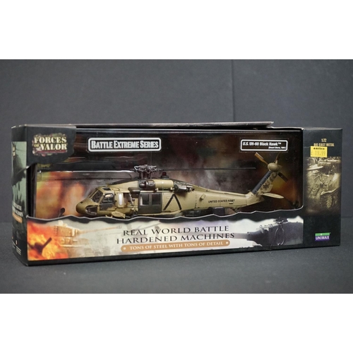 1028 - Six boxed Unimax Forces of Valor 1/72 Battle Extreme Series diecast models to include US AH-1Z Cobra... 