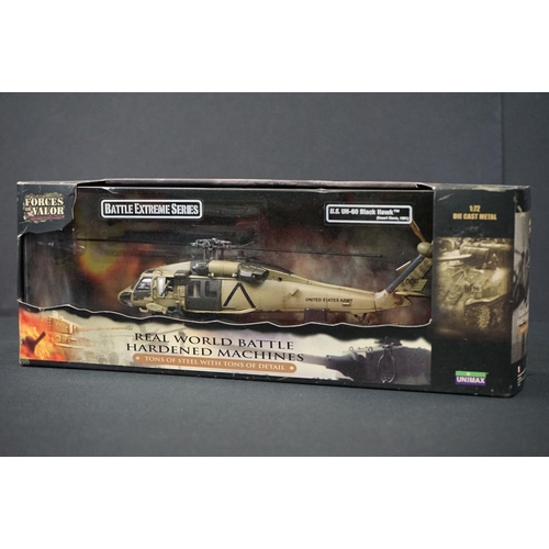 1028 - Six boxed Unimax Forces of Valor 1/72 Battle Extreme Series diecast models to include US AH-1Z Cobra... 