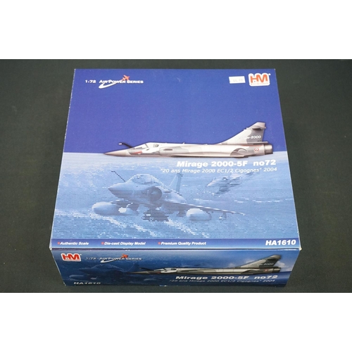 1029 - Seven boxed 1/72 HM Hobby Master Air Power Series diecast model planes HA5002, HA1610, HA3701, to in... 