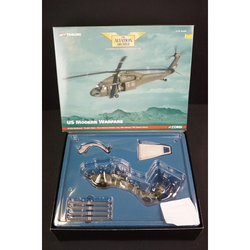 1051 - Six boxed 1/72 diecast model planes to include Corgi Aviation Archive AA35901 US Modern Warfare UH-6... 