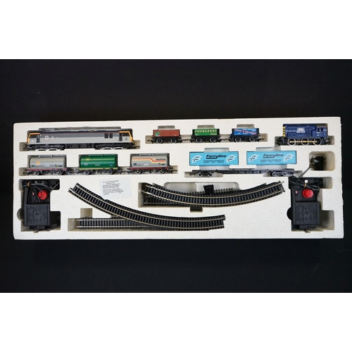 163 - Boxed Hornby OO gauge R1002 Twin Train Freight train set, complete