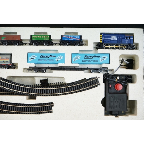 163 - Boxed Hornby OO gauge R1002 Twin Train Freight train set, complete