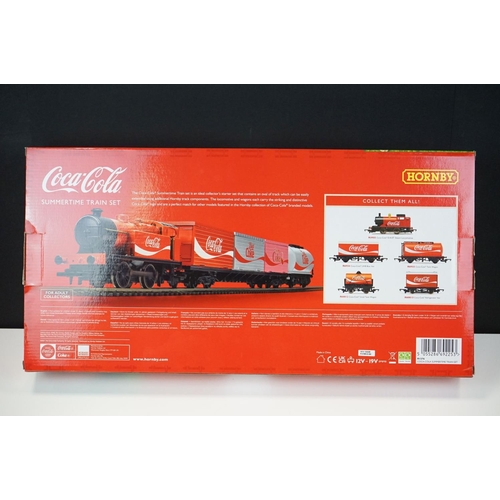 166 - Boxed Hornby OO gauge R1276 Summertime Coca Cola train set, appearing complete / very near, with out... 