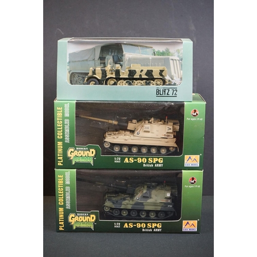 1057 - 15 Boxed & cased military models to include Blitz 72, Zvezda, Oxford Military, PMA, Easy Model Groun... 