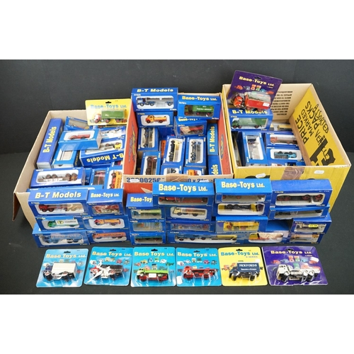 1058 - Around 120 boxed & carded 1:76 B-T Models Base Toys Ltd diecast models (diecast ex, boxes gd overall... 