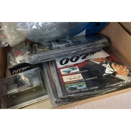 1060 - Collection of around 120 boxed The James Bond 007 Car Collection diecast models with some magazines,... 