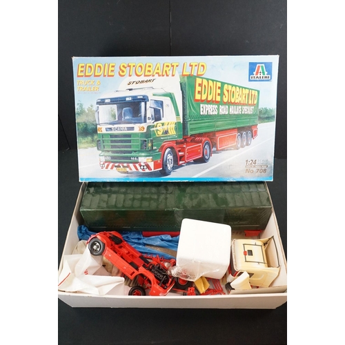 1068 - Three boxed Eddie Stobart models to include 1/18 Impact International Radio Controlled Scania Truck,... 