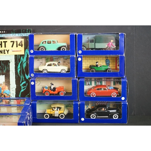 1075 - 19 Boxed / cased Moulinsart Tin Tin diecast models to include in Tibet, The Blue Lotus etc, vg plus ... 