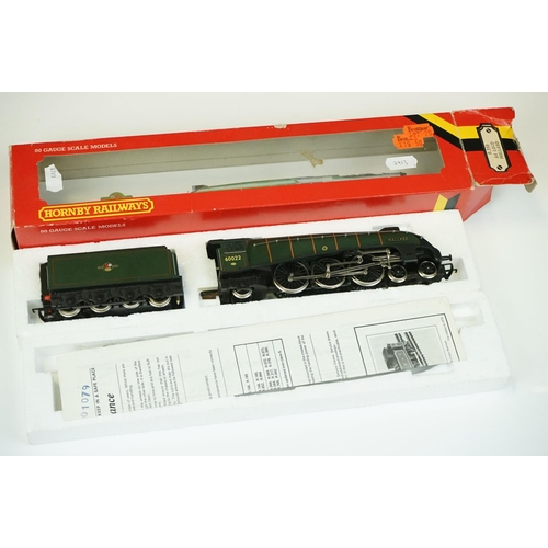 130 - Three boxed OO gauge locomotives to include Hornby R350 A4 Loco Mallard and 2 x Airfix (54124-2 Caer... 