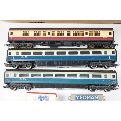 142 - Around 35 OO gauge items of rolling stock, mainly Hornby examples to include cranes, coaches, trucks... 