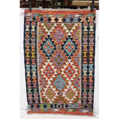 558 - Wool Hand Knotted Chobi Kilim, 122cm x 80cm