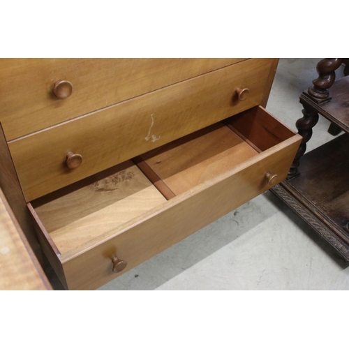 583 - Gordon Russell of Broadway, Mid century Walnut Chest of three long drawers, 91cm long x 85cm high