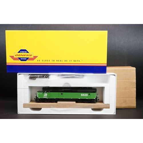 190 - Boxed Genesis HO gauge G67619 Burlington Northern F45 6643 locomotive with sound, in outer trade box