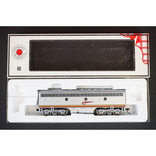 204 - Four boxed Stewart Hobbies HO gauge locomotives to include 9330 BN, 9170 Santa Fe, 9171 Santa Fe and... 